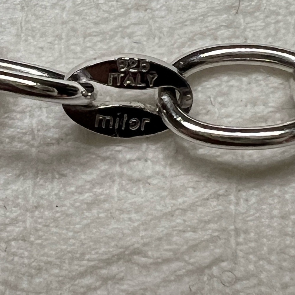Milor Vintage Italian Sterling Silver Oval Link Chain Necklace 22in - Picture 3 of 5
